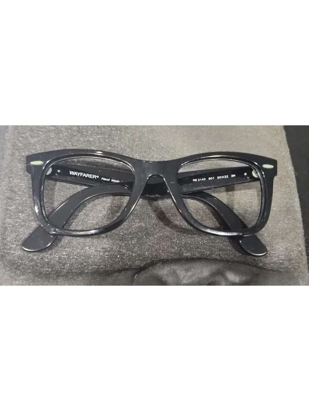 Ray Ban RB2140 901 Black Wayfarer Scratched Sunglasses Frame 50-22